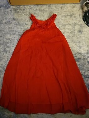 Amy Byer Red Ruffle‑Neck Formal Dress For Girls